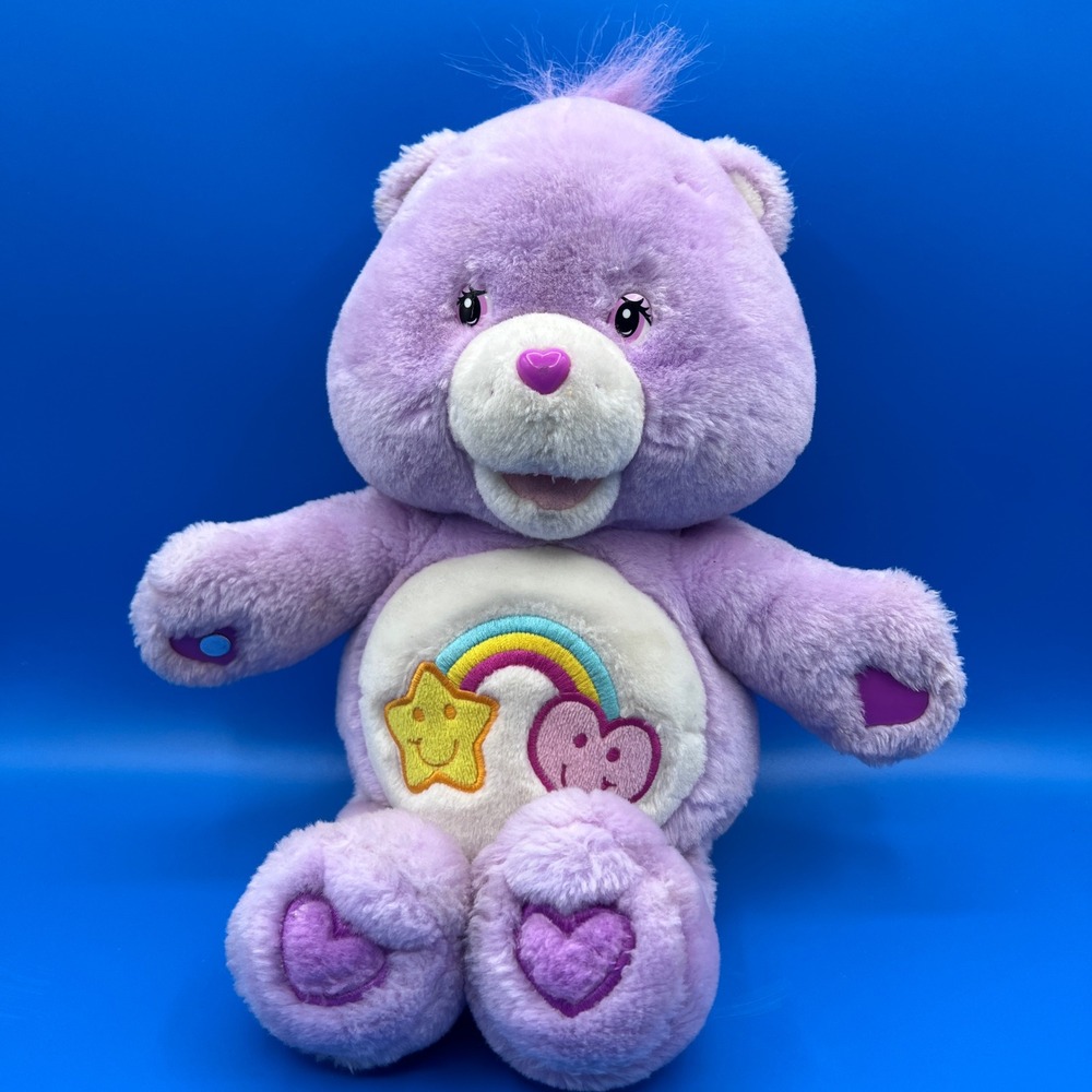 Care Bears Best Friend Bear Purple Plush Rainbow Star Heart 13 Inch Interactive